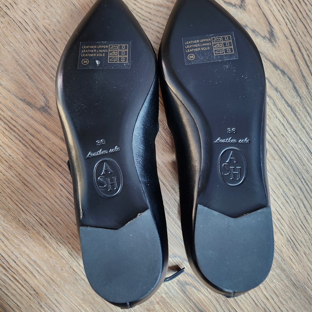 Ash Black Leather Flats. Made In Italy. - Picture 3 of 11